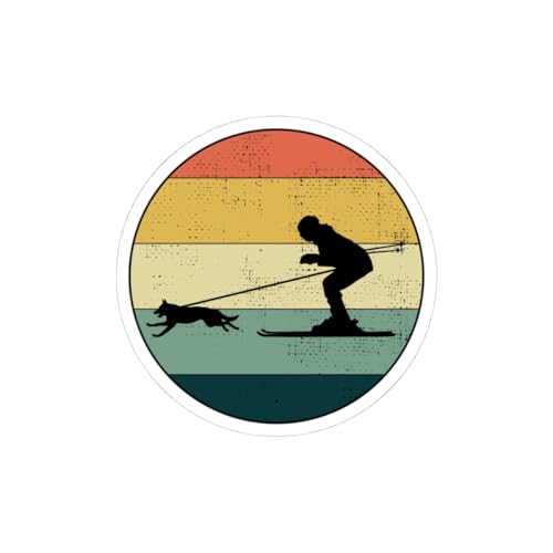 Vintage Skijoring Dog Sledding Vinyl Decal