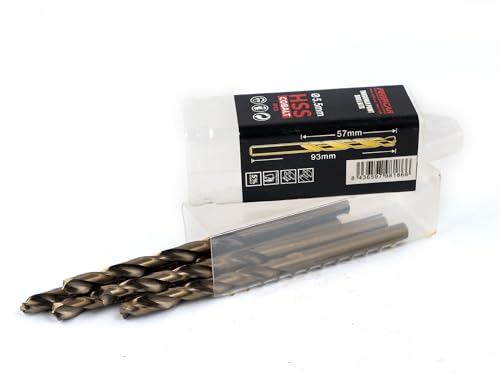 Ferrcan HSS Metallbohrer DIN338 M35 5% Kobalt Turbomax zum Bohren in Edelstahl, Eisen und anderen Metallen Packung mit 5 Stück pro Maß (5.5mm)