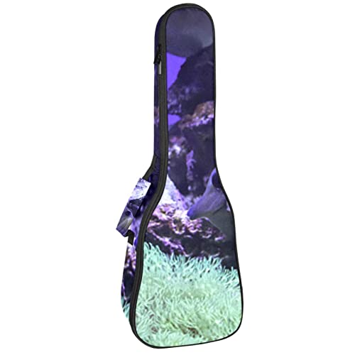 Sac rembourré de 10 mm pour ukulélé de concert au motif poisson bleu