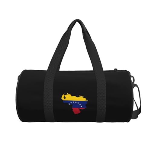 Venezuela Flag Map Convertible Garment Bag with Shoulder Strap, Carry on Garment Duffel Bag for Men Women - Rolling Foldable for Travel Luggage Bags (Black)2