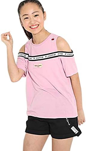 Amazon ピンク ラテ Tシャツ 肩あきロゴtシャツ キッズ Tシャツ カットソー 通販