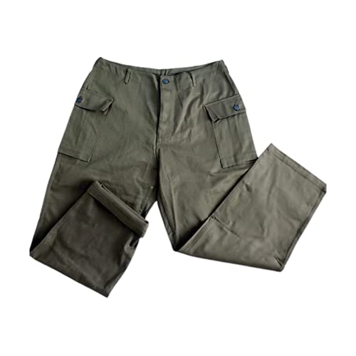 YBRR Replica WW2 US Army American HBT Army Land Force Casual Pants (30)