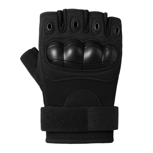 Luvas de Motocicleta de Dedos Meios com Fecho Ajustável