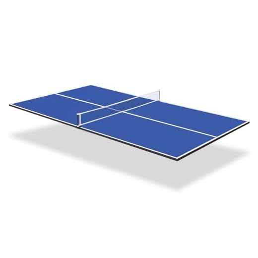REAHOISY Ping Pong Table Top, 84" Mid-Size Foldable Ping Pong Table Topper for Pool Table, Indoor Outdoor Table Tennis Conversion Top w/Net & Premium Foam Padding, Lightweight and Portable (Blue)