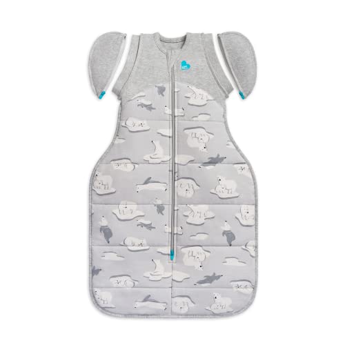 Image of Love to Dream Swaddle Up 2-in-1 Transition Bag | 3.5 TOG, 13-19 lbs, Gray | Sleep Sack with Patented Zip-Off Wings for Arms-Free Transition | Snug Fit & Easy Diaper Changes | Cold Temps Below 61 F