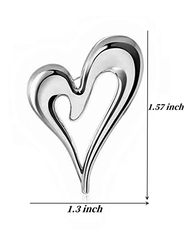 Image of Brooch Pins Heart Gold Lapel Hijab Cute Brooches for Women Fashion Jewelry Clothing Decoration Accessories