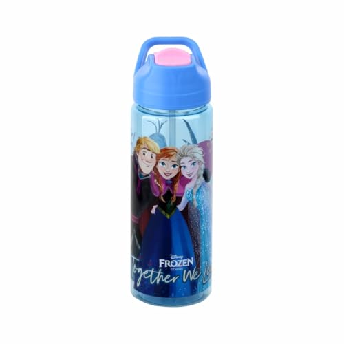 Image of SKi Homeware Plastic GLIDE Sipper Bottles Combo|800 ML + 650 ML|for School,Sports|Teens & Kids|set of 2 bottles|Leakproof,Pop-up Sipper with Handle|Mickey & Friends Frozen,Multicolour