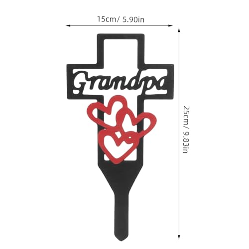 Plaque commémorative en métal durable avec croix et fleurs ciselées pour sépulture - 4