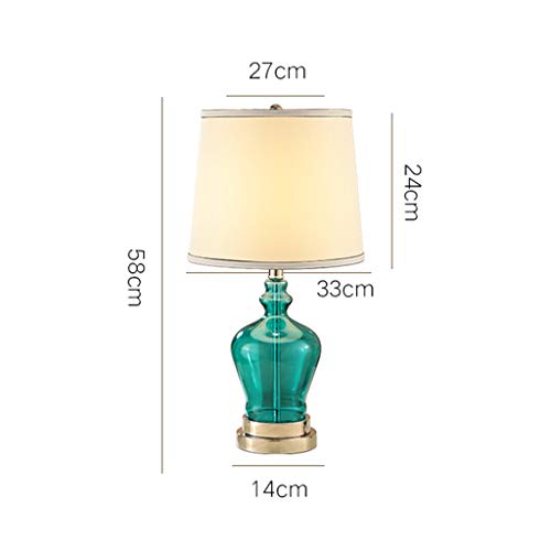 Fehun Reading Lamp Desk Lamp Fashion Creative Glass Table Lamp Bedroom Bedside Lamp Modern American Table Lamp Two Switch Modes Are Available Table Lamp/Push Button Switch/Push Button Switch #TOP1