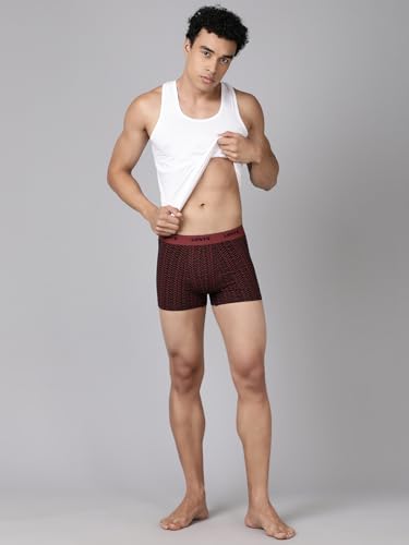 Image of Levi's 022 Trunk for Men | Cotton Stretch Fabric | Printed Men's Underwear | Anti-Roll Waistband | Extra Supportive Gusset | Functional Fly | No Ride-Up | Mid Length Fit | Tagless | Pack of 3