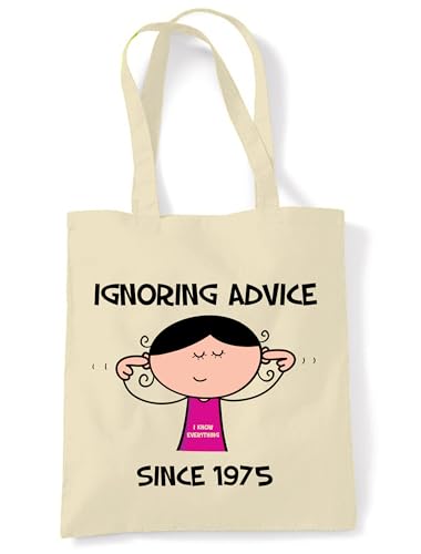 Tribal T-Shirts Ignoring Advice Since 1965 50th Women's Birthday Present Tote Shoulder Bag