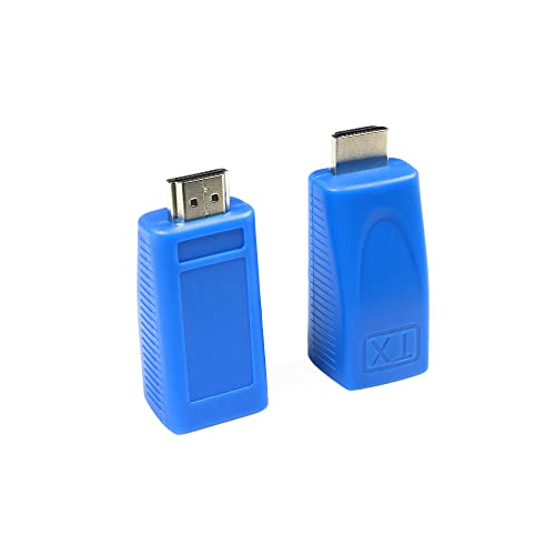 PlusCable Adaptador HDMI/RJ45 - Adaptador HDMI/RJ45 TX e Adaptador RJ45/HDMI RX ADP-HDMIRJ45BL Azul