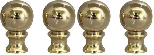 Image of 2PCS 1-1 /2 Inch Lamp Finial Small Spherical Lamp Finishes for Lampshades, Polished Brass (Pack of 2)