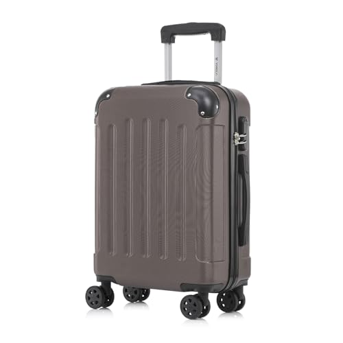 yonsly Koffer Suitcase M Braun, Trolley Reisekoffer, Rollkoffer Handgepäck, Kabinenkoffer mit 4 Rollen 360°, ABS Hartschalen, Zahlenschloss, Weicher Gummigriff yonsly Koffer Suitcase M Braun, Trolley Reisekoffer, Rollkoffer Handgepäck, Kabinenkoffer mit 4 Rollen 360°, ABS Hartschalen, Zahlenschloss, Weicher Gummigriff