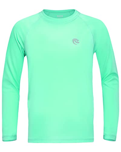 Boys UPF 50+ Swim Shirt Long Sleeve, 1 or 2 Pack UV Sun Protection Rash Guard, Youth Kids SPF Water Shirts for Beach Surf