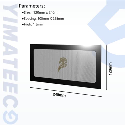 Dust Filter PC 240mm for Computer Cooler Fan/PSU/Routers Computer Fan Filter Grills PVC 50 Mesh, Magnetic Frame PC Cooler Filter Dustproof Mesh (PVC, Gentleman Aesthetic, 120 * 240mm, 2pcs, Black)
