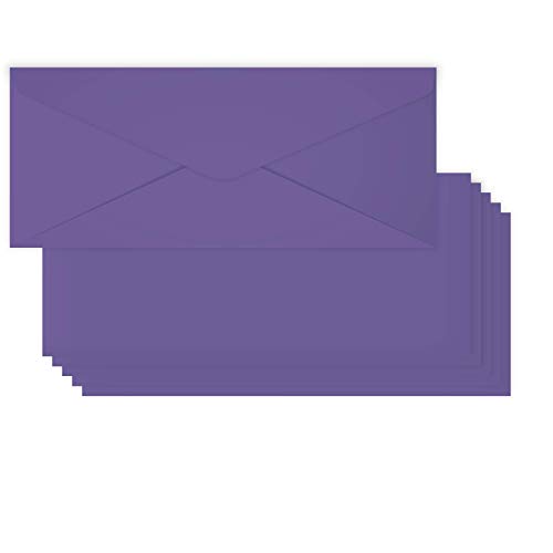 Business Envelops, 200-Pack #10 Purple Envelopes, Standard Square Flap, Gummed Seal, Perfect for Invitations, Office…
