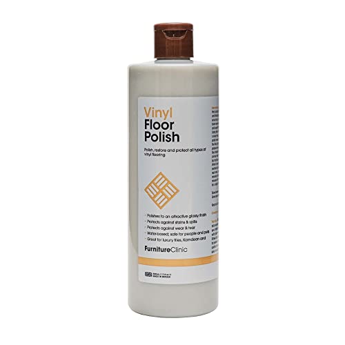 Vinyl Floor Polish - Polishes to a Glossy Sheen - Protects Against Stains - Fills Minor Scratches and Reduces Wear & Tear For All Types of Vinyl Flooring - 500ml