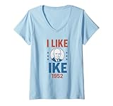 Photo Gallery donna i like ike 1952 campagna presidenziale retrò di eisenhower maglietta con collo a v Photo Gallery donna i like ike 1952 campagna presidenziale retrò di eisenhower maglietta con collo a v