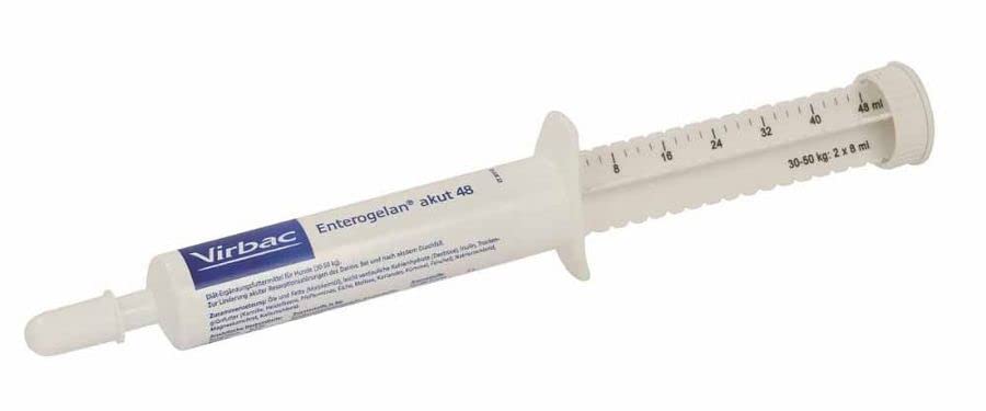 Virbac Enterogelan akut | Doppelpack | 2 x 48 ml | Diät-Ergänzungsfuttermittel für Fohlen & Kälber | Mit Vanille-Aroma