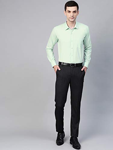 Image of MANQ Men's Regular Fit Cotton Formal Shirt, Full Sleeves, Spread Collar, Button-Down, Office, Business & Casual Wear