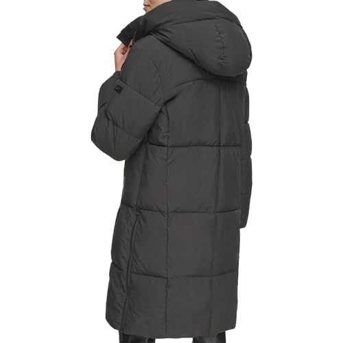 DKNY Women's Hooded Long Down Alternative Puffer Jacket3