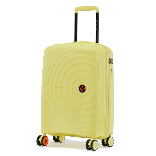 Image of Nasher Miles Polypropylene Spinner Seattle Hard-Sided Cabin Luggage 20 inch | 55cm | 8 Wheels Small Trolley Bag for Travel | Suitcase (Yellow)