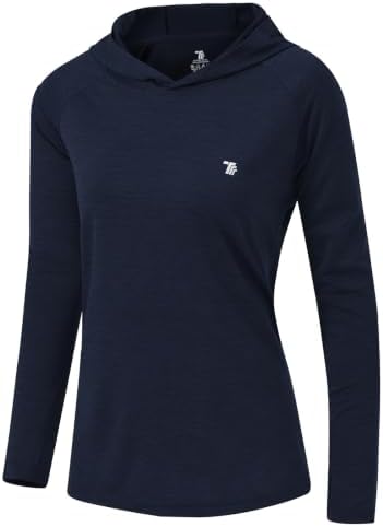 donhobo Damen Sportshirt Laufshirt UV Schutz Funktionsshirt | Leicht, Atmungsaktive, Schnelltrocknend, Langarm, Hoodie Sweatshirts, mit Daumenlöcher für Wandern Yoga Fitness Laufen