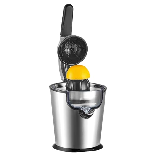 Generisch 300W Elektrischer Zitrussafter mit 2 Zischen, Edelstahl Orangensafter für Zitronen Limetten Grapefruits, sicherer Überhitzungsschutz, leicht sauber, Soft Grip Griff