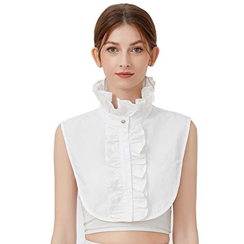 Elegtiskas Ruffle Fake Collar Detachable Half Shirt Blouse Collar Dickey Collar