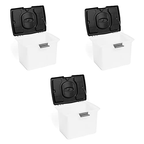 Gracious Living Portable Stackable File Storage Caddy w/Comfort Grip Handles and Accessory Compartment, for Letter Size Hanging File Folders (3 Pack)