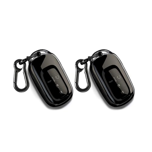 Vnephoo For Honda Key fob Cover, 2PCS TPU Transparent Black Key fob Case for Honda Civic Accord HR-V Pilot CR-V 2022 2023 2024 2025 with Keychain Protective Case