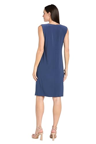 Image of R&M Richards Women's Elegant Metallic Jacquard Knit Jacket Dress | Shimmering 2-Piece Ensemble W /Detachable Necklace