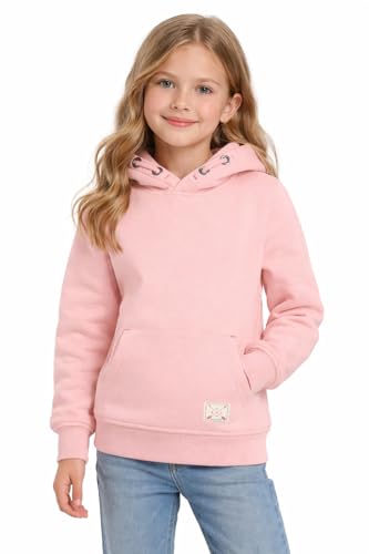 Blu Apparel Unisex Kids Hoodie Overhead Warm Fleece Hoodies for Children Boys Girls Hoodies (UK, Age, 5 Years, 6 Years, Regular, Pink)