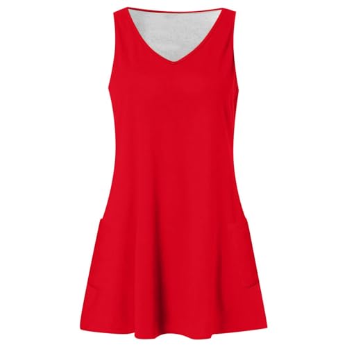 Robe débardeur ample à col en V fluide et légère avec poches été - 6