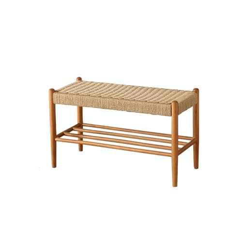 ZIGUIhsou-11 Zapateros con estantes para Zapatos Banco de Zapatos, Banco Almacenamiento Madera Caucho, zapateros for Entrada, Ideal for Pasillo, Sala Estar, Dormitorio(60 * 34 * 38cm)
