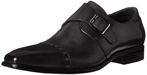 STACY ADAMS Men's Macmillian-Cap Toe Monk Strap Slip-On Loafer, Black, 9.5 M US