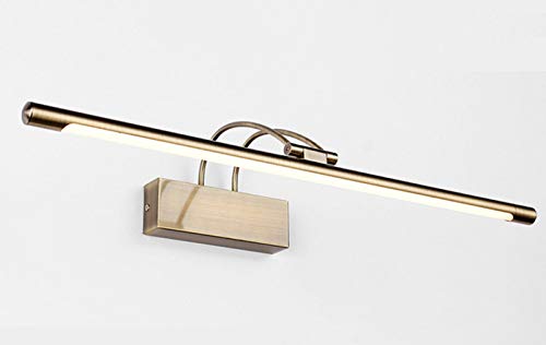 ZH-VBC Luz Led para Cuadros, Lámpara de Metal para Obras de Arte Acabado en Latón Antiguo Luz Led, AcríLico Sala Pasillos Escaleras Luz para Baño Cuarto Vanidad Imagen, Bronze,WhtieLight-65cm