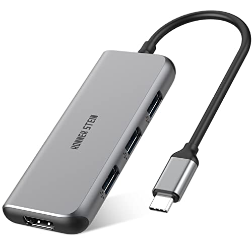 KONNEK STEIN USB C Hub, 7 in 1 USB C to 4k or 2K HDMI Port, SD Micro SD 2.0 Slot, 3 USB A Ports, Power Delivery Type C Charging Port, Docking Station MacBook Pro XPS More Type C Devices