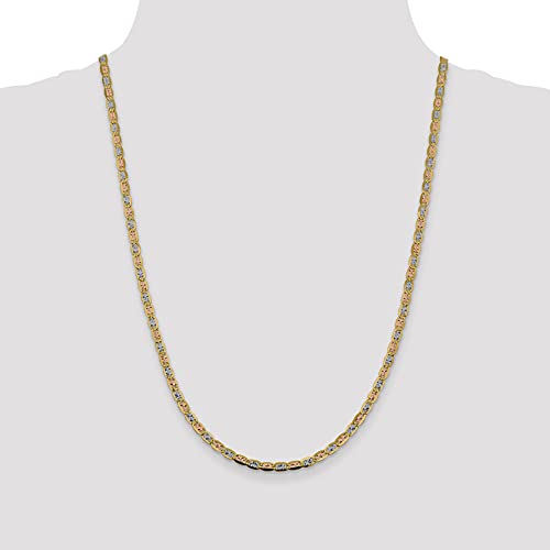 IceCarats 14K Solid 3.8mm Tri Color Pink White Yellow Gold Valentino Chain Necklace4