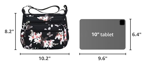 Image of Crossbody Bags for Women Multi Pocket Shoulder Bag Waterproof Nylon Messenger Purses and Handbags