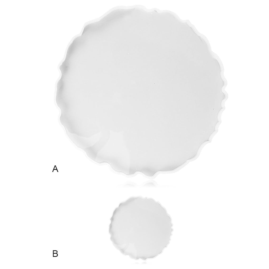 Set di 5 stampi per riporre vassoi fai da te in silicone a forma rotonda in resina stampi flessibili per regali per la casa accessori per gesso argilla grande vassoio rotondo