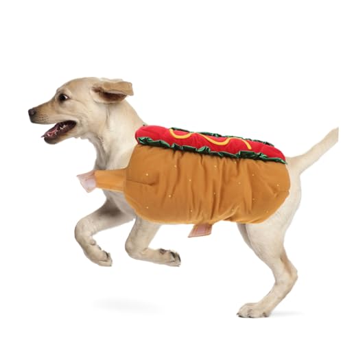 Disfraz divertido de perro estilo Hot Dog para mascotas miniatura 4