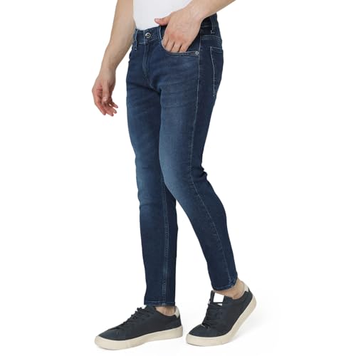 Image of Spykar Men's Kano Slim Fit Mid-Rise Jeans (Ankle Length)