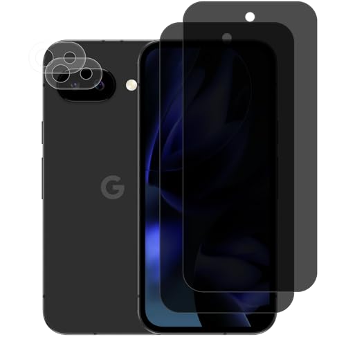 #rémunéré #Amazon<br>Protecteur Verre Trempé Anti-Espion pour Google Pixel 9a 5G [2+2 Pièces] Anti-Spy 9H Dureté Film Protection + Caméra Arrière Protecteur Privacy Protection D'écran pour Google Pixel 9a 5G