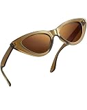 Joopin Cat Eye Sonnenbrille Damen Polarisiert Retro und 90er Sunglasses Woman Katzenauge UV400 Damen Sonnenbrille für Festivals Partys（Braun）