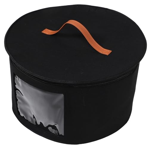 Healifty Caja Redonda Plegable Con Tapa Para Almacenamiento y Protección De Sombreros De Organizador Ligero y Portátil Para Mujeres Negra