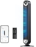 DREO 42" Smart Tower Fans for Bedroom, Upgrated DC 9 Speeds Floor Fan, 90° Oscillating for Indoors with 28ft/s Velocity, Voice Control, 12H Timer, Bladeless Fan for Home Office Room, Alexa/Google