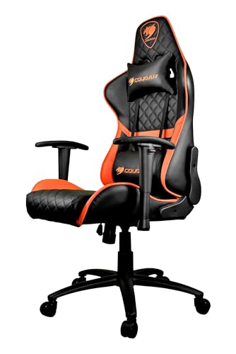 Cougar Armor One Poltrona Gaming, Finta Pelle, Nero/Arancione, Medio, Similpelle, Multicolor, Médium - Sedia gaming - Immagine 5