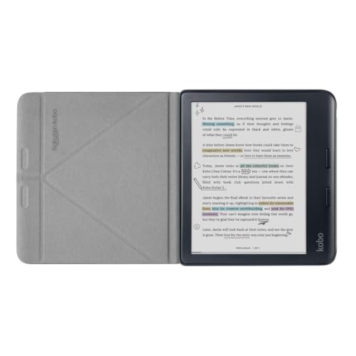 Custodia SleepCover per Kobo Libra Colour – Nero| Tecnologia Standby/Risveglio | Supporto integrato con 2 orientamenti | Pelle sintetica | Compatibile con eReader Kobo Libra Colour da 7" - Immagine 1
